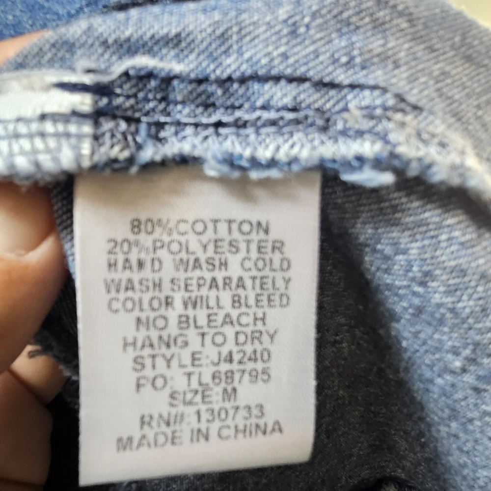 Umgee Blue Frayed Raw Edge Hem Denim Mini Dress Ruffled Sleeves Size M - Picture 8 of 8